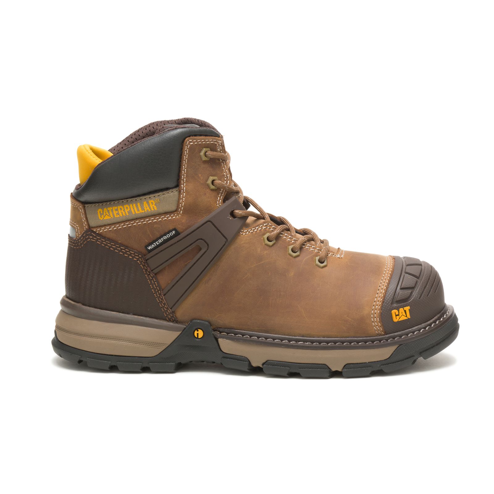 Men's Caterpillar Excavator Superlite Waterproof Soft Toe Work Boots Dark Beige Ireland SRYV40517